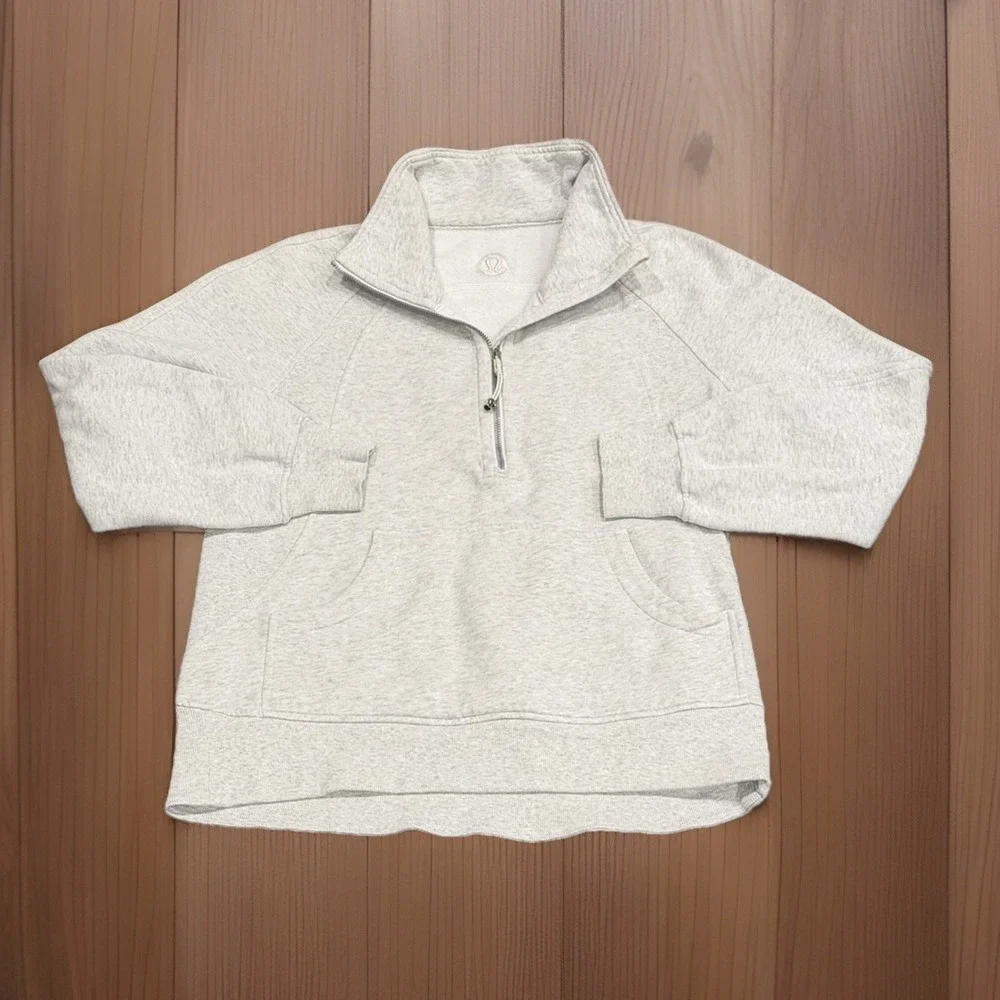 Lululemon Scuba Oversized Funnel Neck Half Zip Long Women's XS/S‎ Gray Fleece